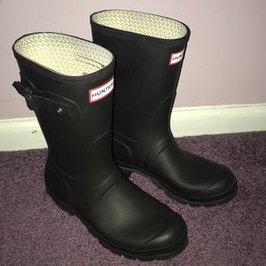Black Matte Hunter Rain Boots